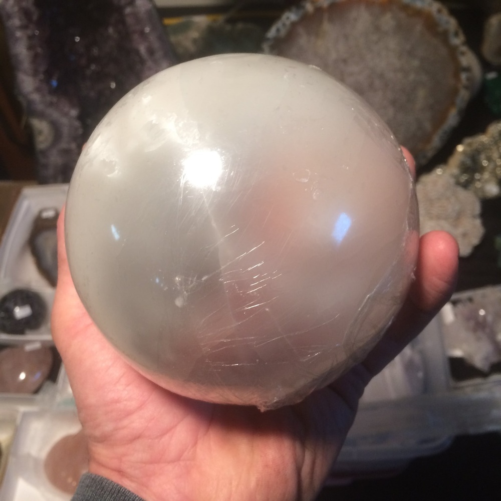 1860 gram, 6"  Healing Crystal Sphere of Selenite